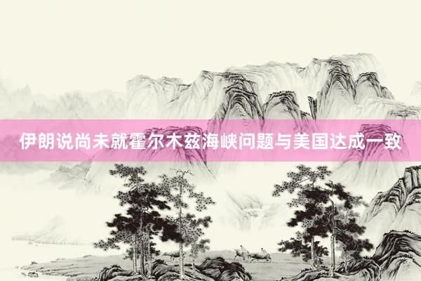 伊朗说尚未就霍尔木兹海峡问题与美国达成一致