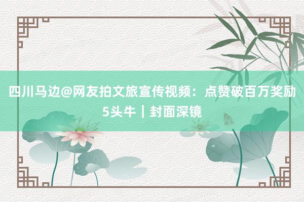 四川马边@网友拍文旅宣传视频：点赞破百万奖励5头牛｜封面深镜