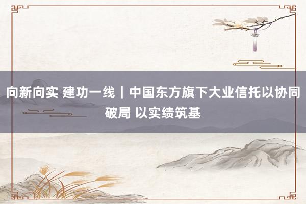 向新向实 建功一线｜中国东方旗下大业信托以协同破局 以实绩筑基
