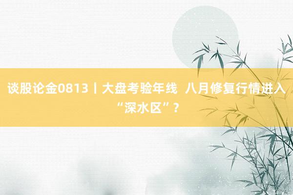 谈股论金0813丨大盘考验年线  八月修复行情进入“深水区”？