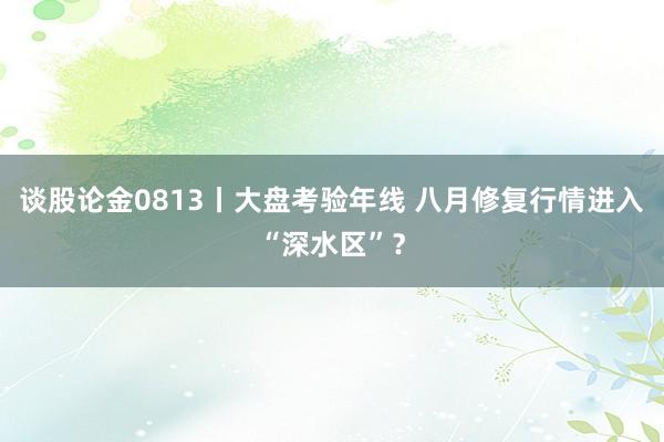 谈股论金0813丨大盘考验年线 八月修复行情进入“深水区”？