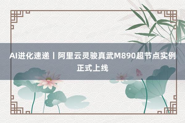 AI进化速递丨阿里云灵骏真武M890超节点实例正式上线