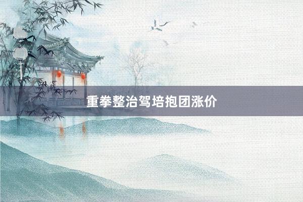 重拳整治驾培抱团涨价