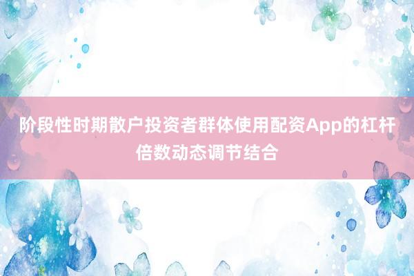 阶段性时期散户投资者群体使用配资App的杠杆倍数动态调节结合