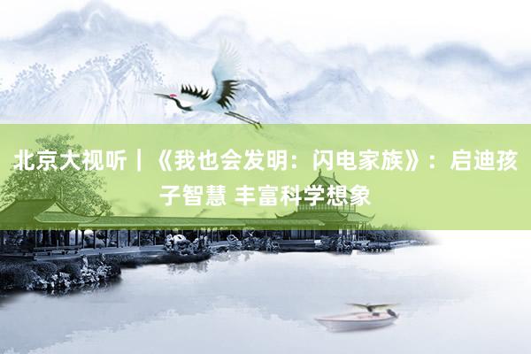 北京大视听｜《我也会发明：闪电家族》：启迪孩子智慧 丰富科学想象