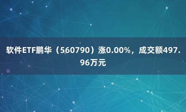 软件ETF鹏华（560790）涨0.00%，成交额497.96万元