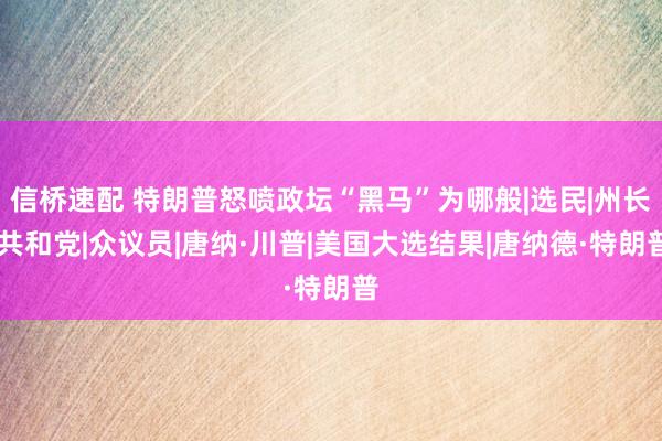 信桥速配 特朗普怒喷政坛“黑马”为哪般|选民|州长|共和党|众议员|唐纳·川普|美国大选结果|唐纳德·特朗普