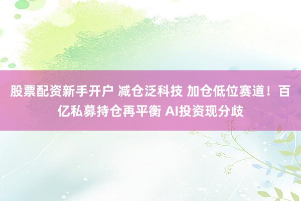 股票配资新手开户 减仓泛科技 加仓低位赛道！百亿私募持仓再平衡 AI投资现分歧