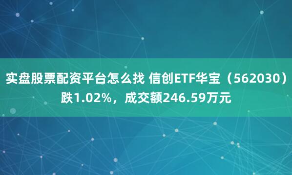 实盘股票配资平台怎么找 信创ETF华宝（562030）跌1.02%，成交额246.59万元