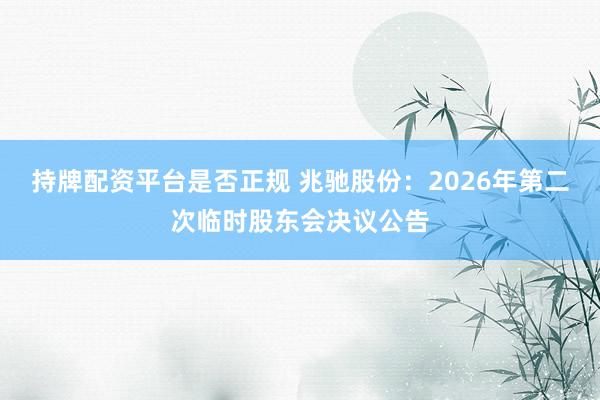 持牌配资平台是否正规 兆驰股份：2026年第二次临时股东会决议公告