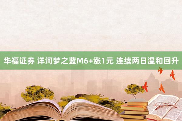 华福证券 洋河梦之蓝M6+涨1元 连续两日温和回升