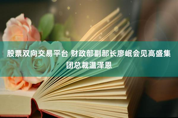 股票双向交易平台 财政部副部长廖岷会见高盛集团总裁温泽恩